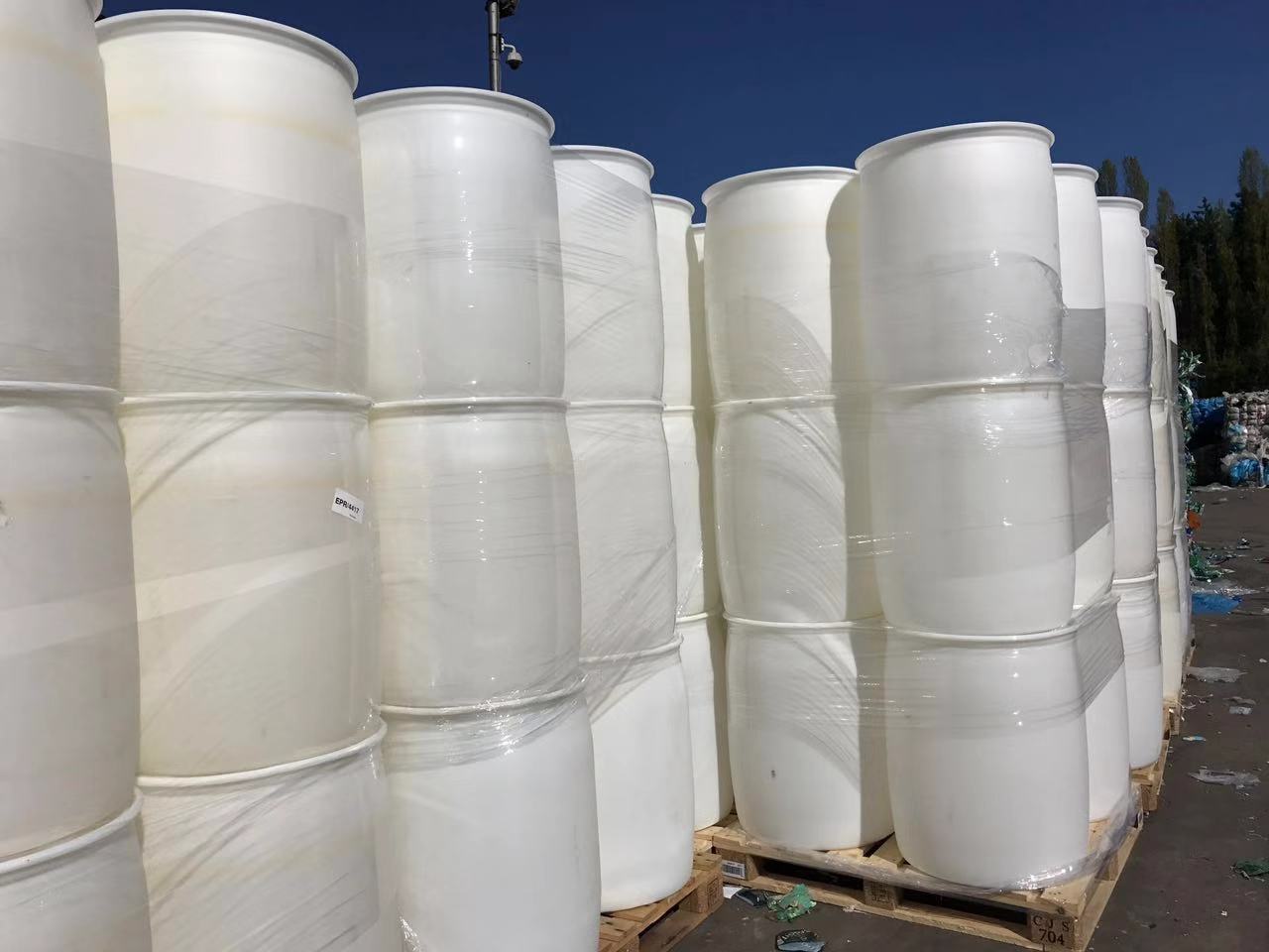 HDPE drums in bales