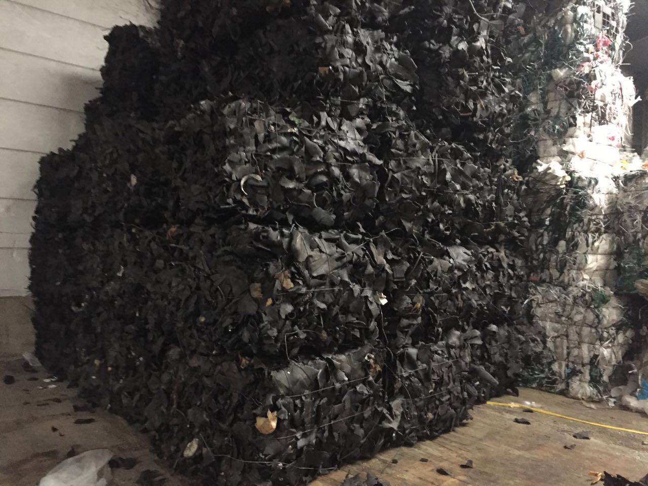 HDPE tanks shredded in bales