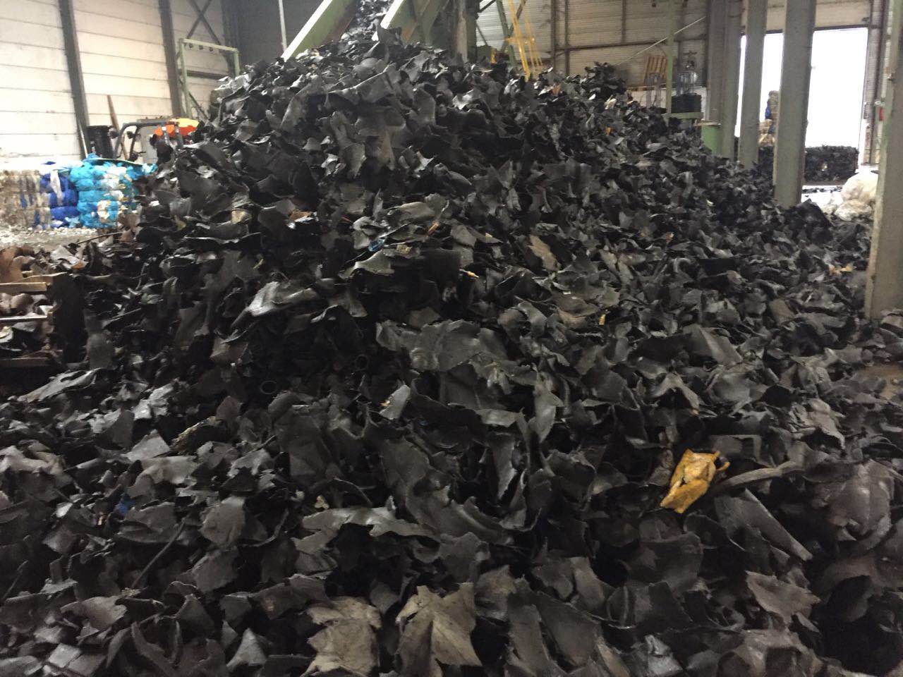 HDPE tanks shredded in bales